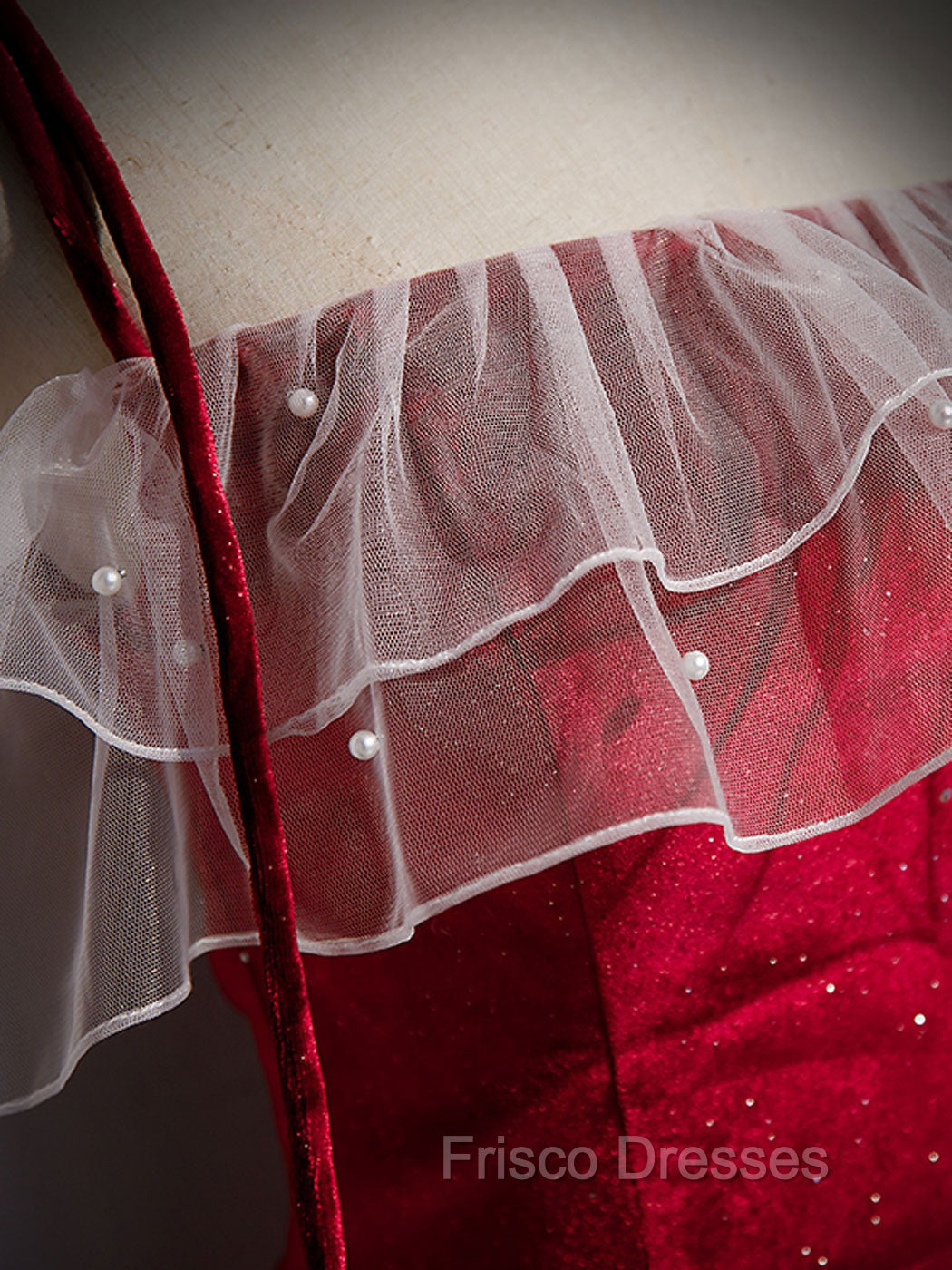 Burgundy Mermaid Long Formal Prom Dress, Velvet Long Formal Dress