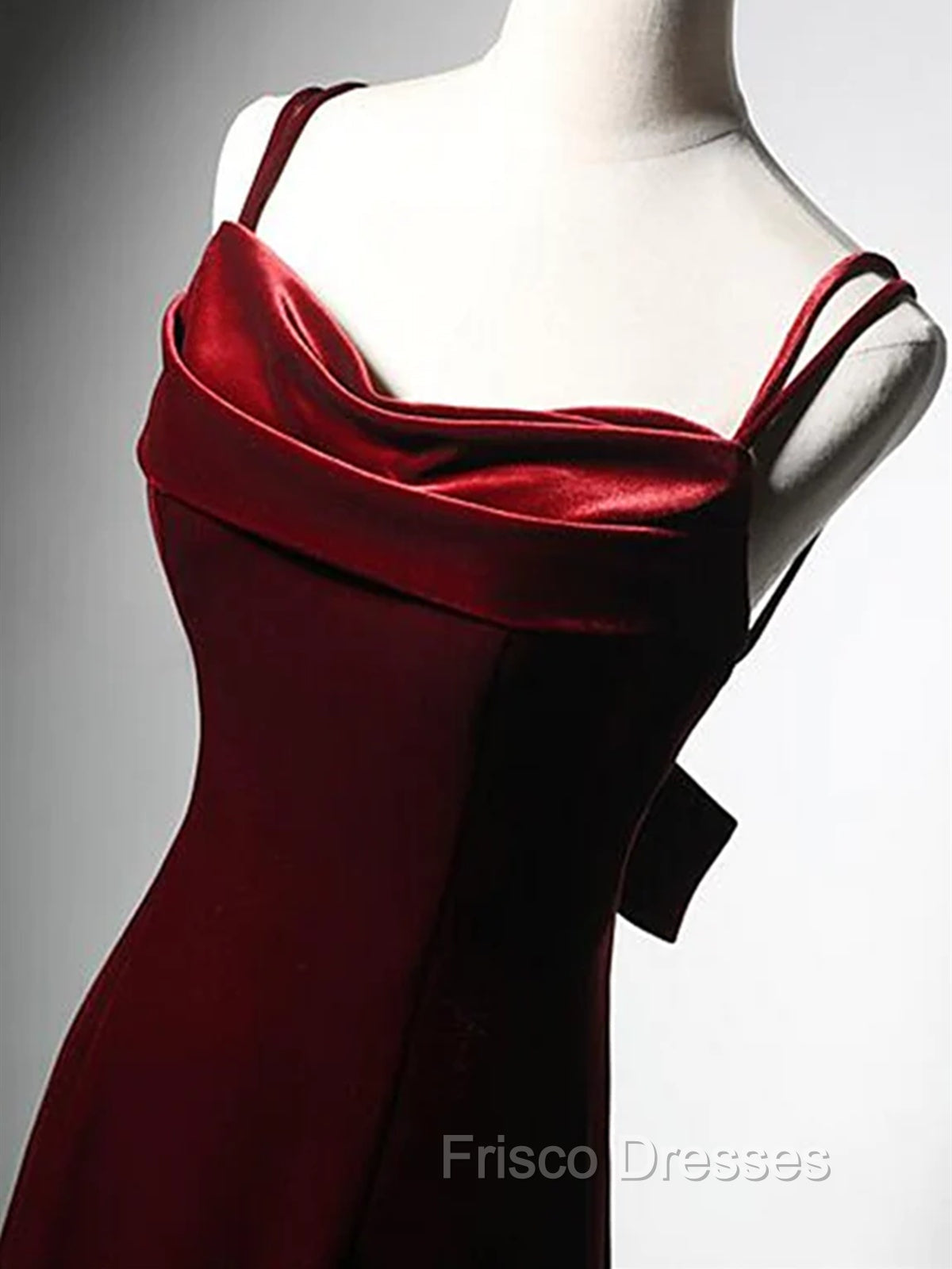 Burgundy Mermaid Long Formal Prom Dress, Wine Red Long Mermaid Formal Evening Dress Secondary image