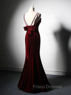 Burgundy Mermaid Long Formal Prom Dress, Wine Red Long Mermaid Formal Evening Dress