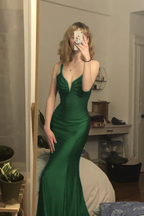 Burgundy Mermaid Long Prom Evening Dress