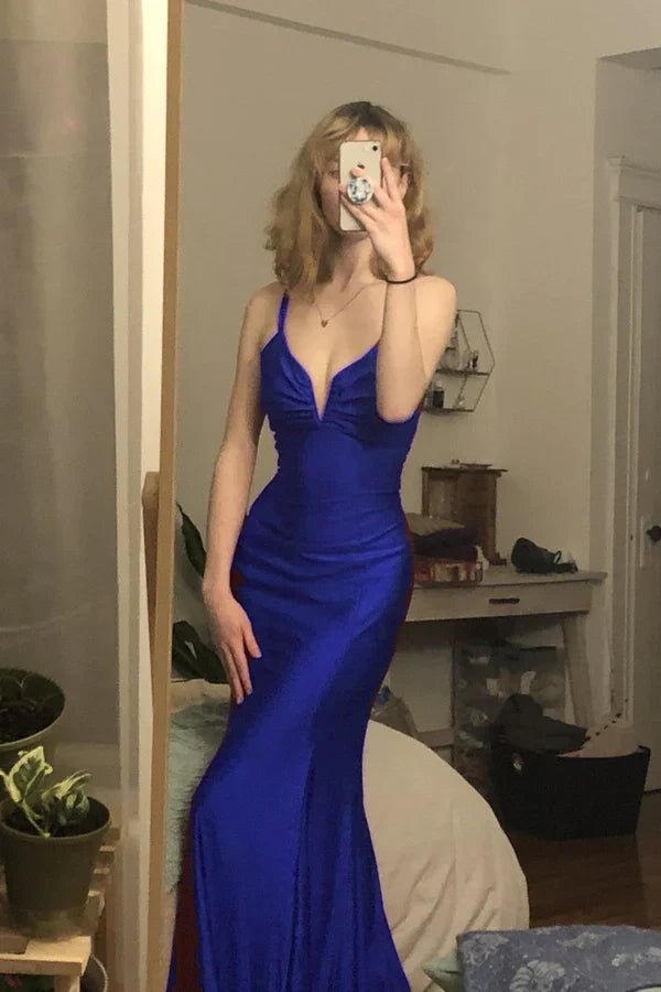 Burgundy Mermaid Long Prom Evening Dress