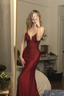 Burgundy Mermaid Long Prom Evening Dress