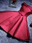 Burgundy Off the Shoulder Homecoming Dress
