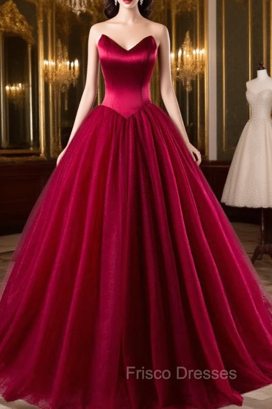 Burgundy Formal Prom Dress Ball Gowns Formal Prom Dress
