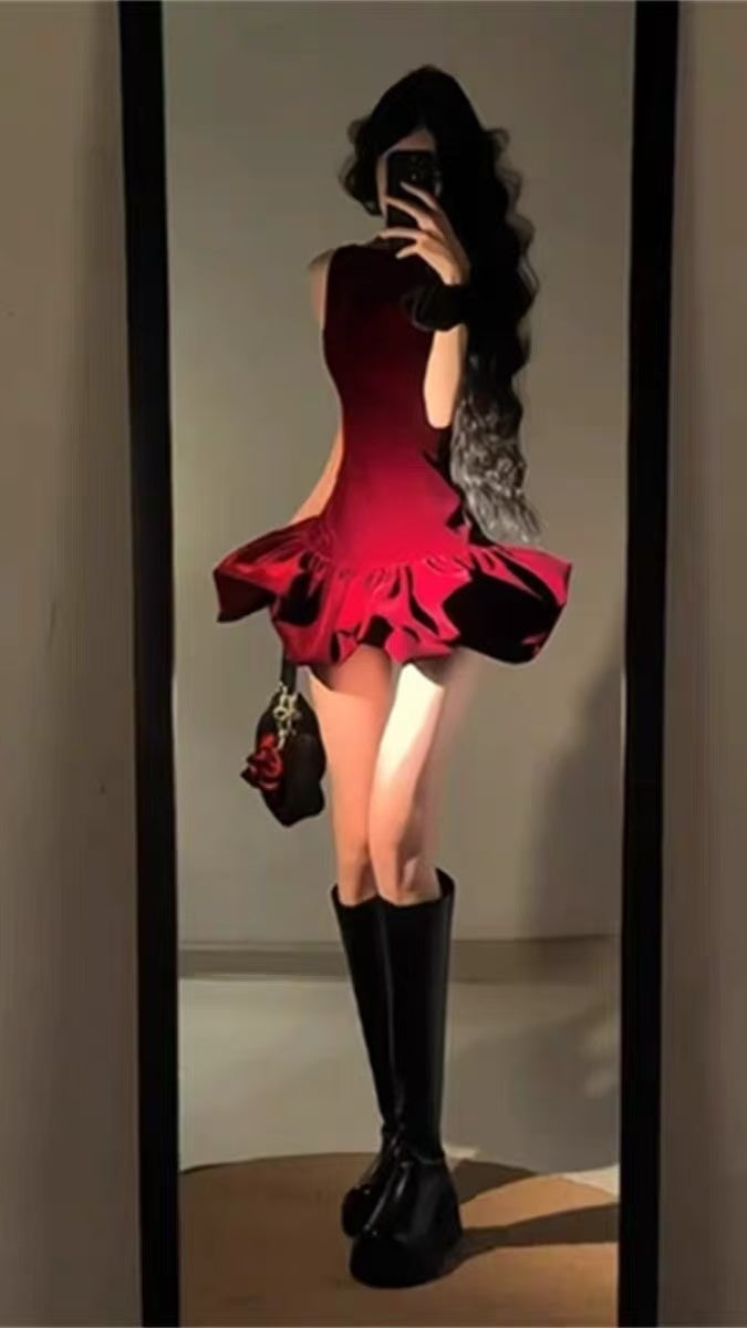 Burgundy Prom Dresses Sleeveless Mini Party Dress Short Graduation Dress Cocktail Outfits
