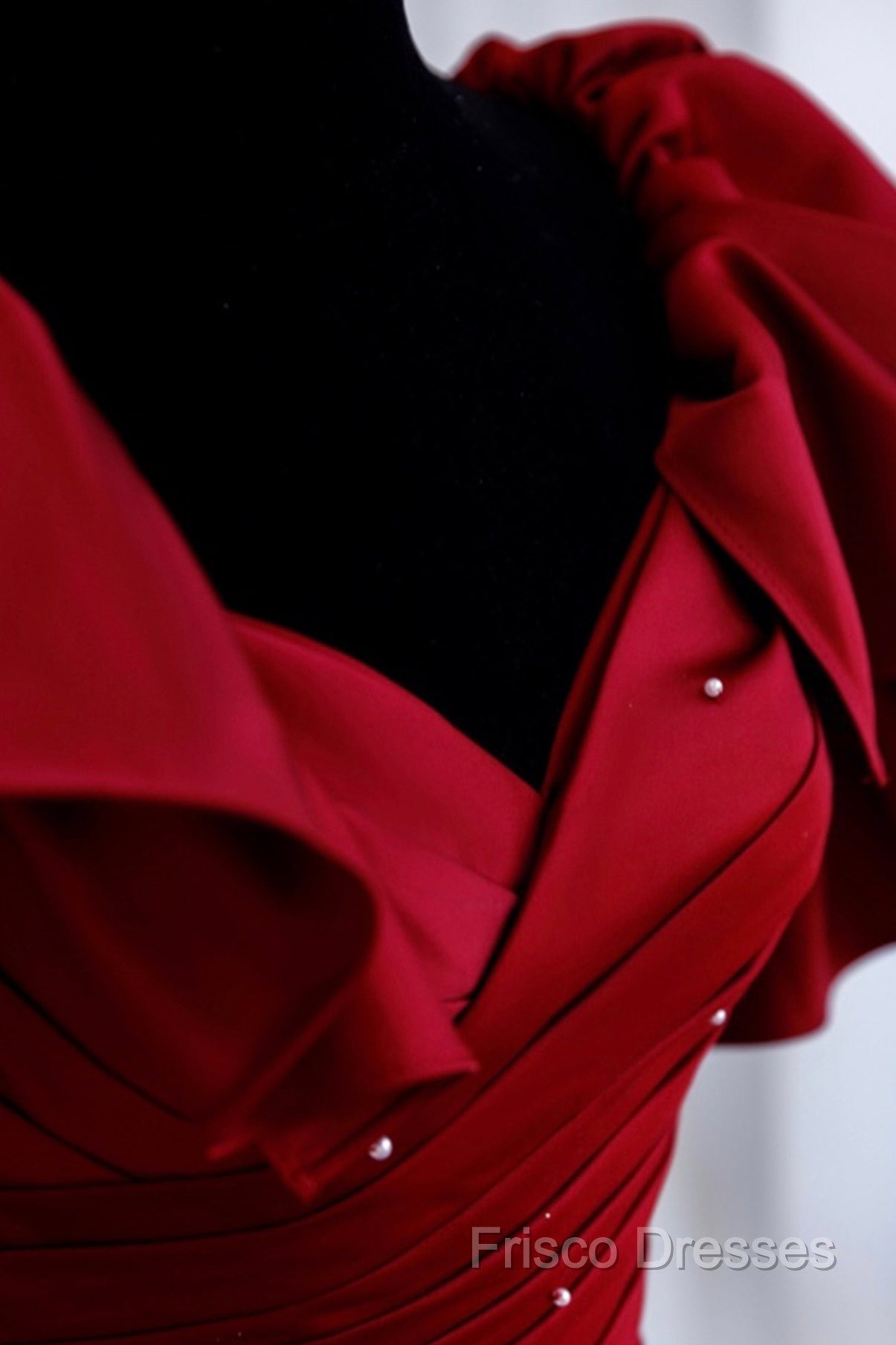 Burgundy Satin Long A Line Formal Prom Dress Formal Dress