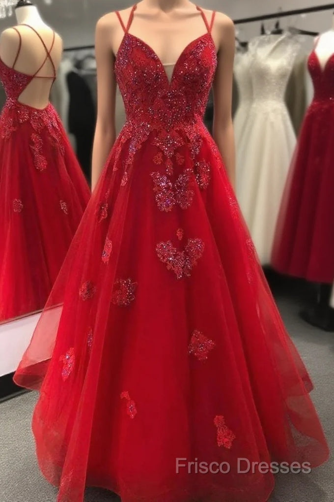 Burgundy Sweetheart Tulle Lace Long Backless Appliques Formal Prom Dress Main image