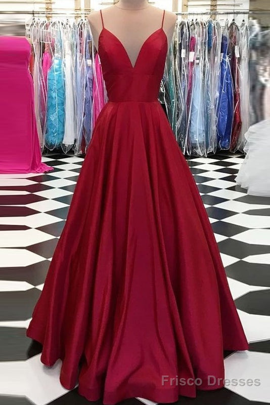 Burgundy Trumpet/Mermaid Floor-Length Satin Sleeveless Prom Dresses Main image