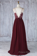 Burgundy tulle lace long Formal Prom Dresses burgundy lace evening Dresses