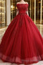 Burgundy tulle lace long Formal Prom Dresses burgundy tulle formal Dresses