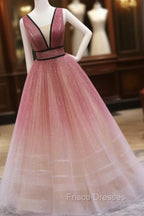 Burgundy V Neck Tulle Long Formal Prom Dress Burgundy Long Evening Dress