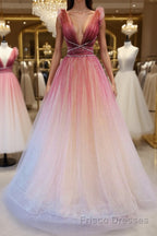 Burgundy v neck tulle sequin long Formal Prom Dresses burgundy evening Dresses