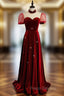 Burgundy Velvet Backless High Neck Formal Prom Dress