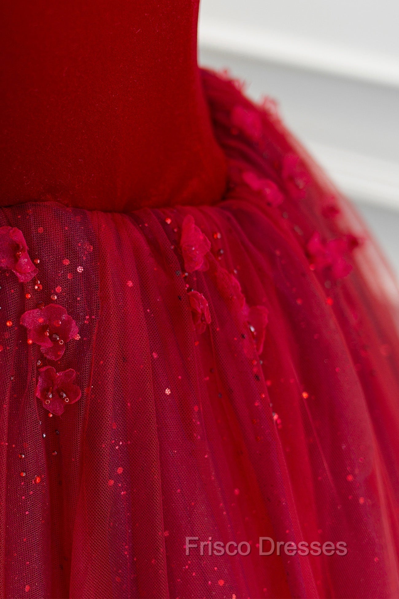 Burgundy Velvet Tulle Floor Length Formal Prom Dress, Lovely Evening Party Dress
