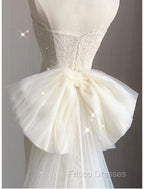 Buyishang Wedding Dress A-Line Notch lapel collar Long Sleeve Court Train Satin Bridal Gowns With Solid Color
