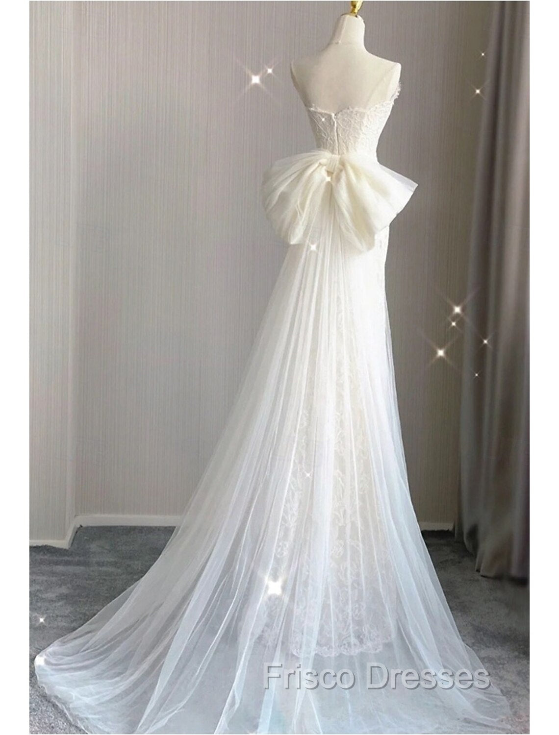 Buyishang Wedding Dress A-Line Notch lapel collar Long Sleeve Court Train Satin Bridal Gowns With Solid Color