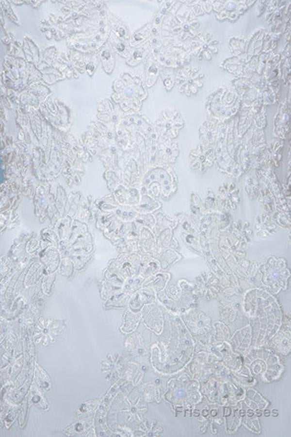 Cap Sleeves Floor-Length Court Train Wedding Dress With Beading