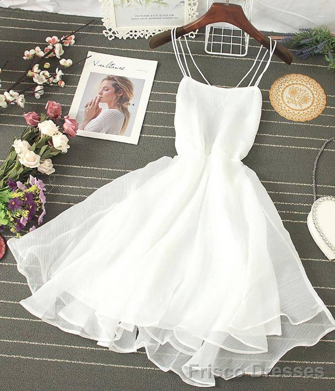 Cute Tulle Backless Short Dress Mini Dress Homecoming Dress Main image