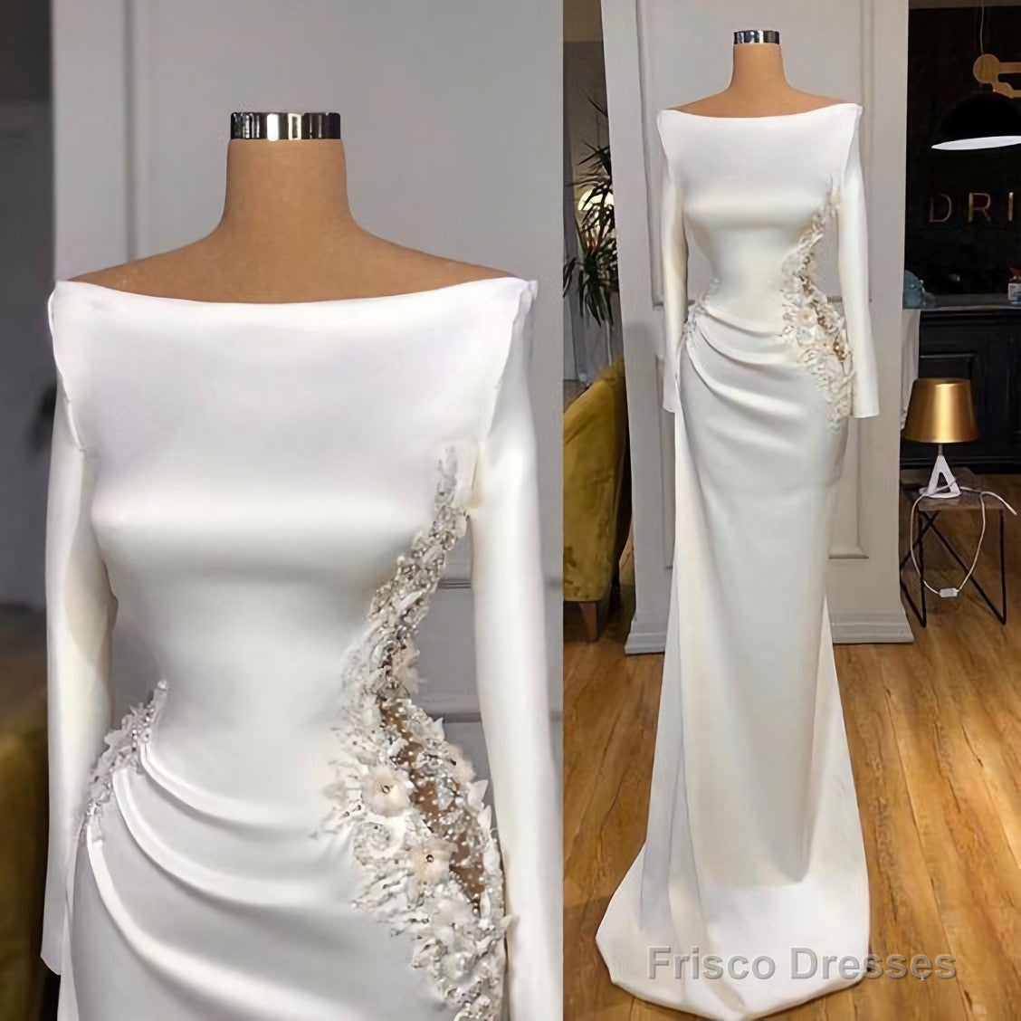 White Evening Dress, Sexy Formal Dresses, Mermaid Evening Dresses, Prom Dress Main image