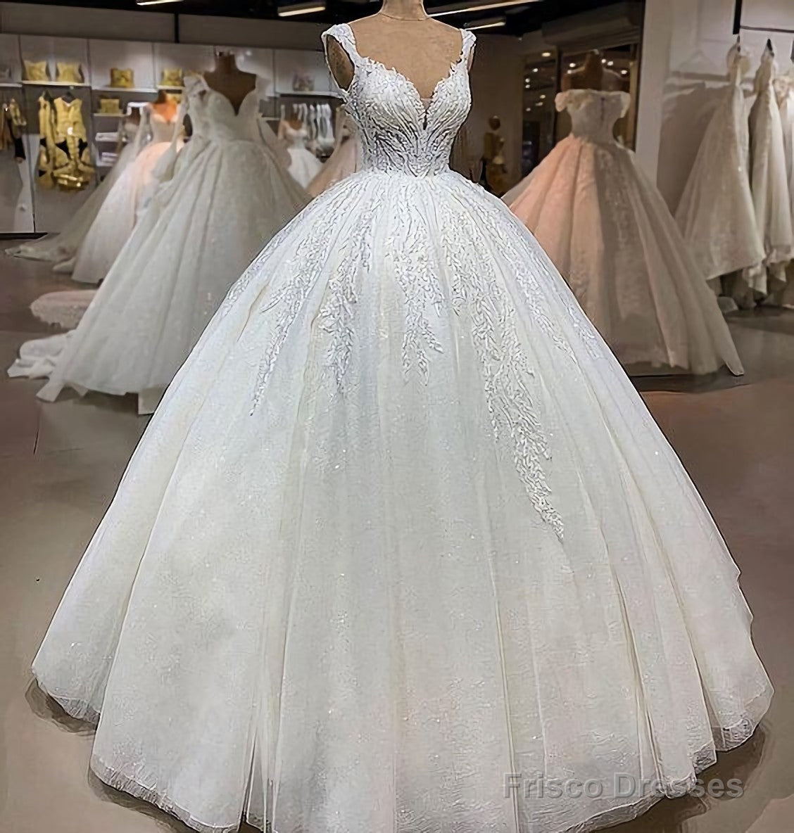 White Long Ball Gown Prom Dresses Main image