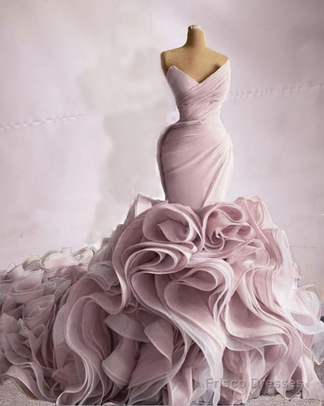 Organza Mermaid Wedding Dress, Prom Evening Gown Main image