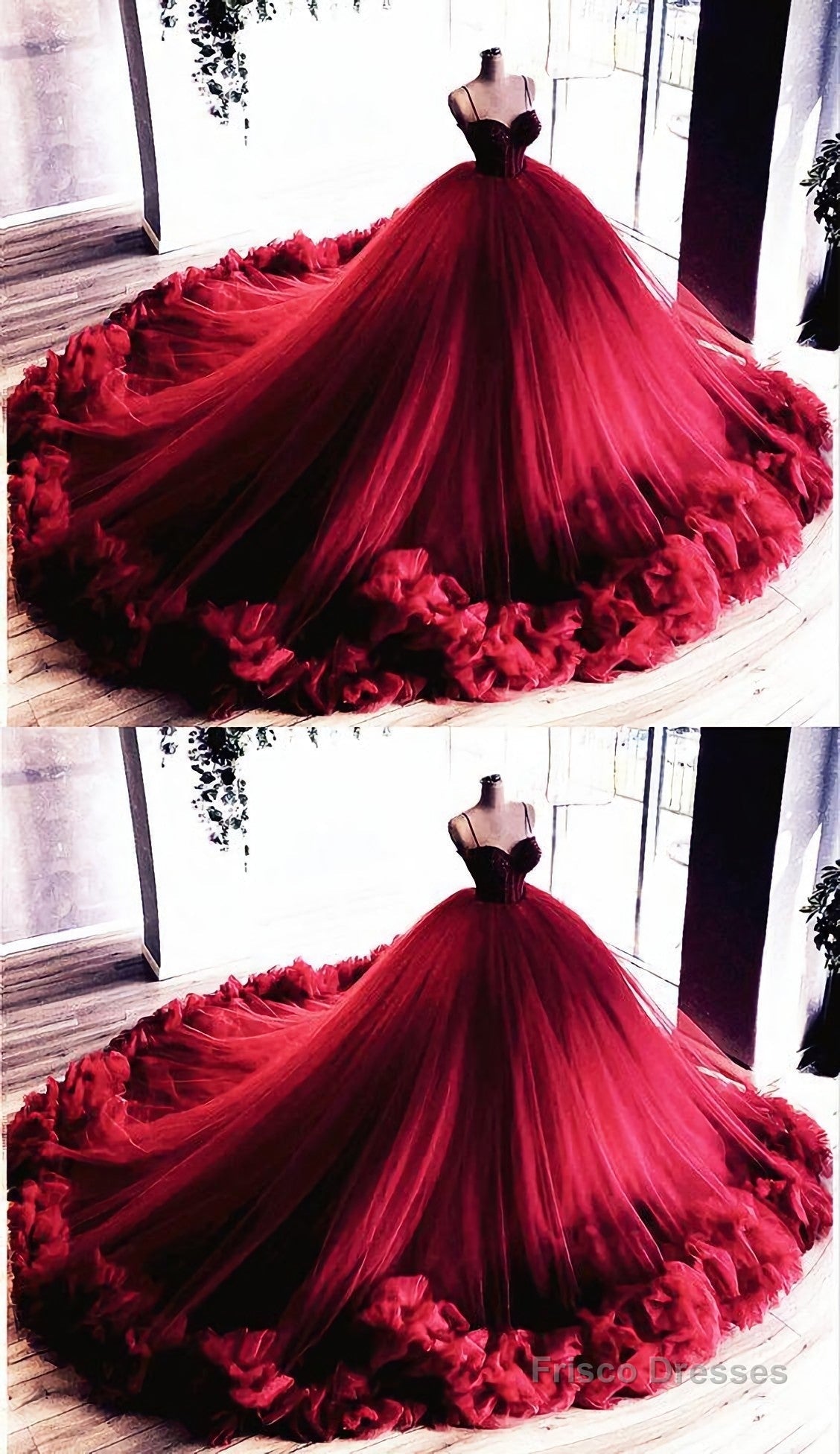 Ball Gown Ruffles Wedding Prom Dresses, Sweetheart Straps Main image