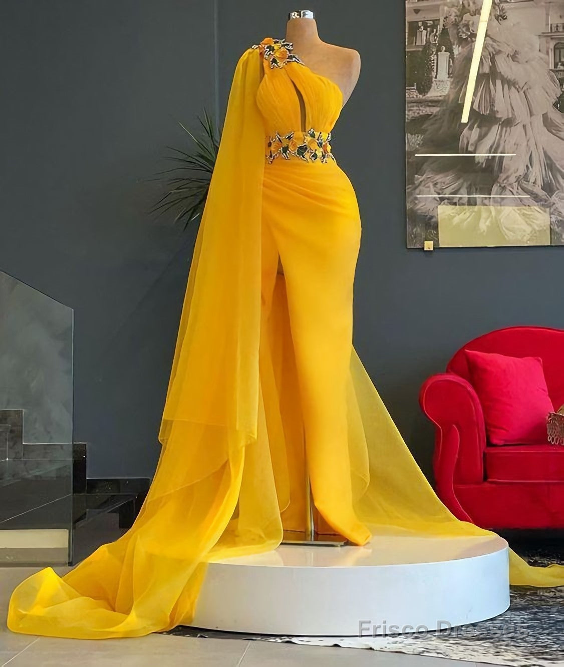 Yellow Long Prom Dresses Main image