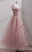 Shiny Party Dress, Fairy Midi Dress, Pink Prom Dress, Custom Made