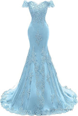 Womens V Neckline Mermaid Lace Long Prom Gown