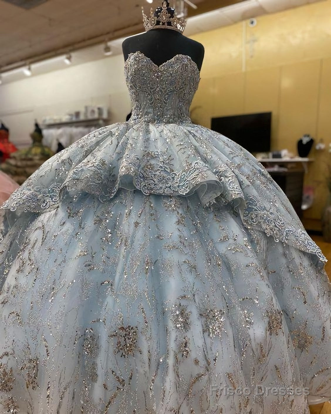 Long Ball Gown Prom Dress, Quinceanera Dresses, Lace Appliques Main image
