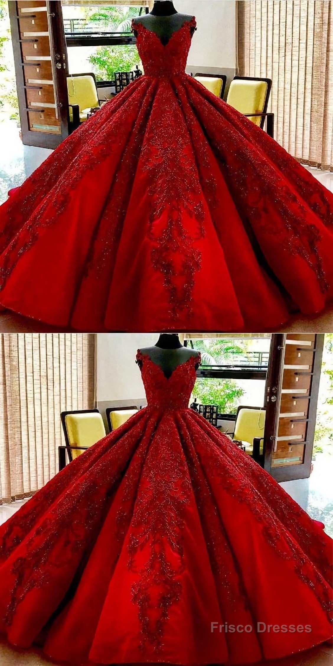 Gorgeous Royal Blue Appliques Beads Quinceanera Dresses, Formal Ball Gown Prom Dress Main image