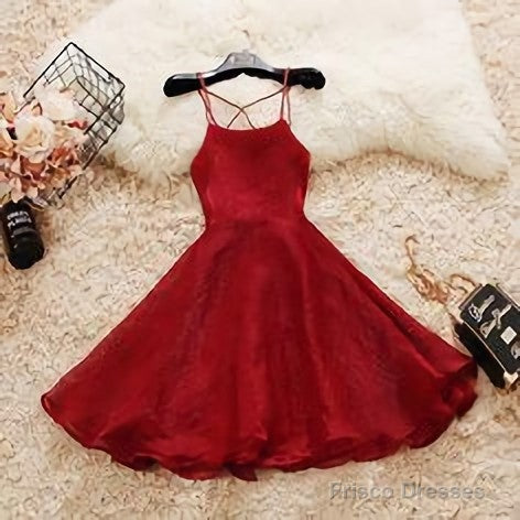 Short Spaghetti Straps Simple Homecoming Dress Main image
