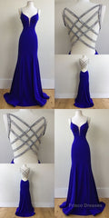 Royal Blue Prom Dress, For Teens Prom Dresses, Graduation School Party Gown