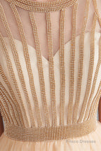 A-Line Tulle Sleeveless Beading Homecoming Dresses