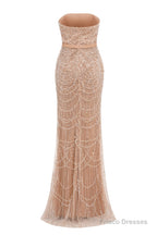 Champagne Beading Prom Dresses Sweep Train High Neck Zipper Sleeveless Fromal Dresses