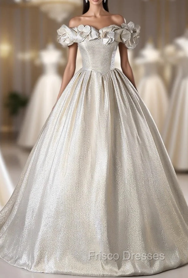 Champagne Satin Long Formal Prom Dress, Beautiful A-Line Evening Party Dress