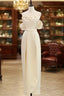 Champagne Satin Strapless Wedding Dress