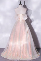 Champagne Sequins Long A-Line Formal Prom Dress, Off the Shoulder Evening Party Dress