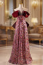 Champagne Sequins Off the Shoulder Formal Prom Dress
