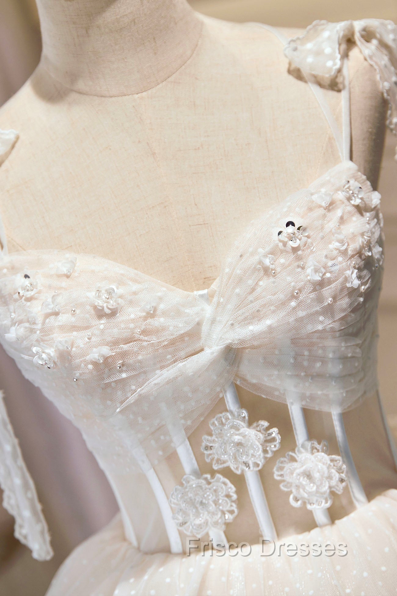 Champagne Spaghetti Straps Lace Party Dress, A-Line Short Homecoming Dress Secondary image