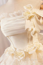 Champagne Tulle Lace Short Formal Prom Dress Homecoming Dress, Lovely A-Line Party Dress