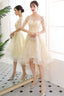 Champagne Tulle Short Formal Prom Dress, Champagne Homecoming Dress