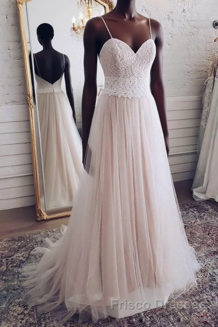 Champagne tulle sweetheart lace long Formal Prom Dresses tulle formal Dresses Main image
