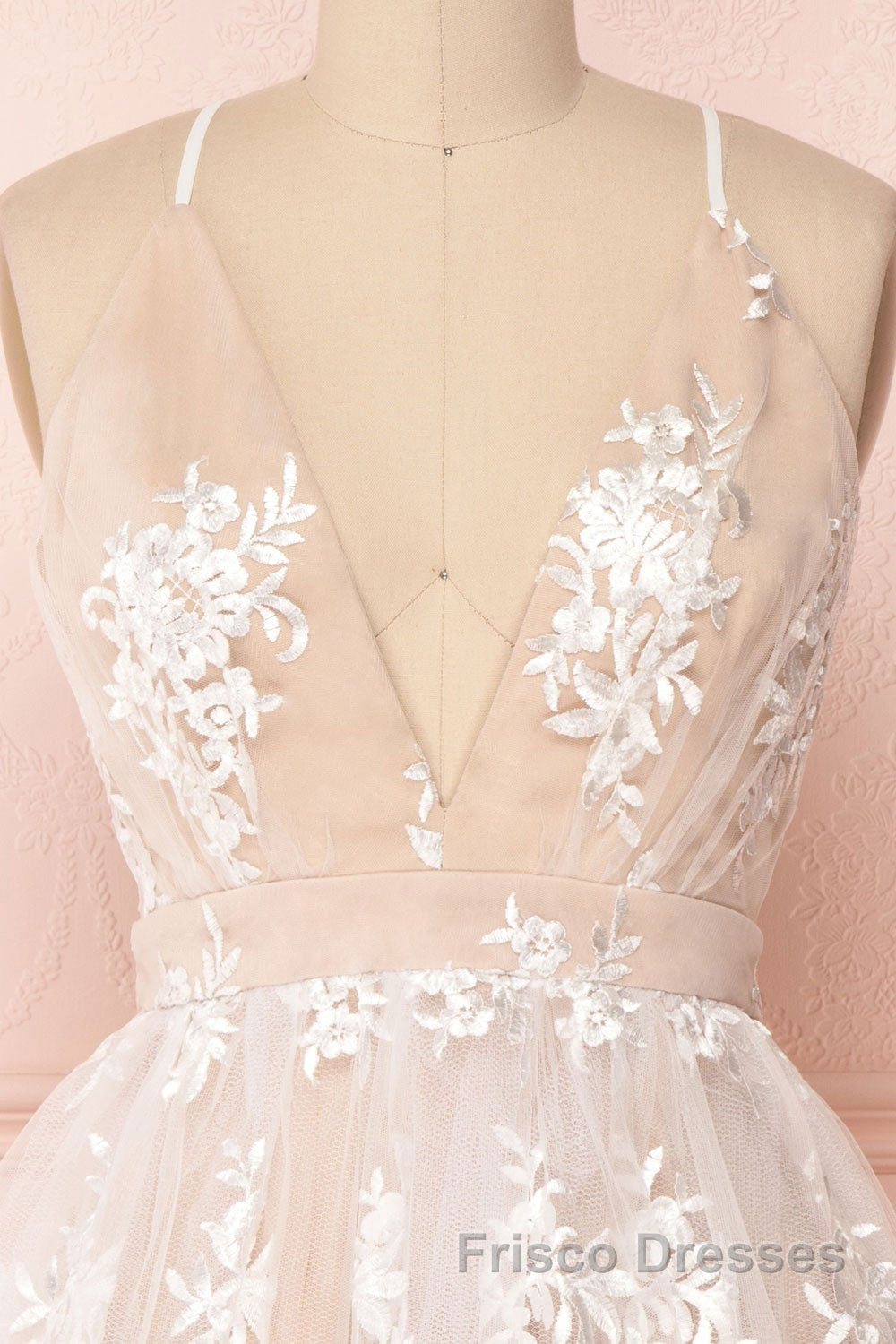 Champagne v neck tulle lace short Formal Prom Dresses champagne tulle bridesmaid Dresses