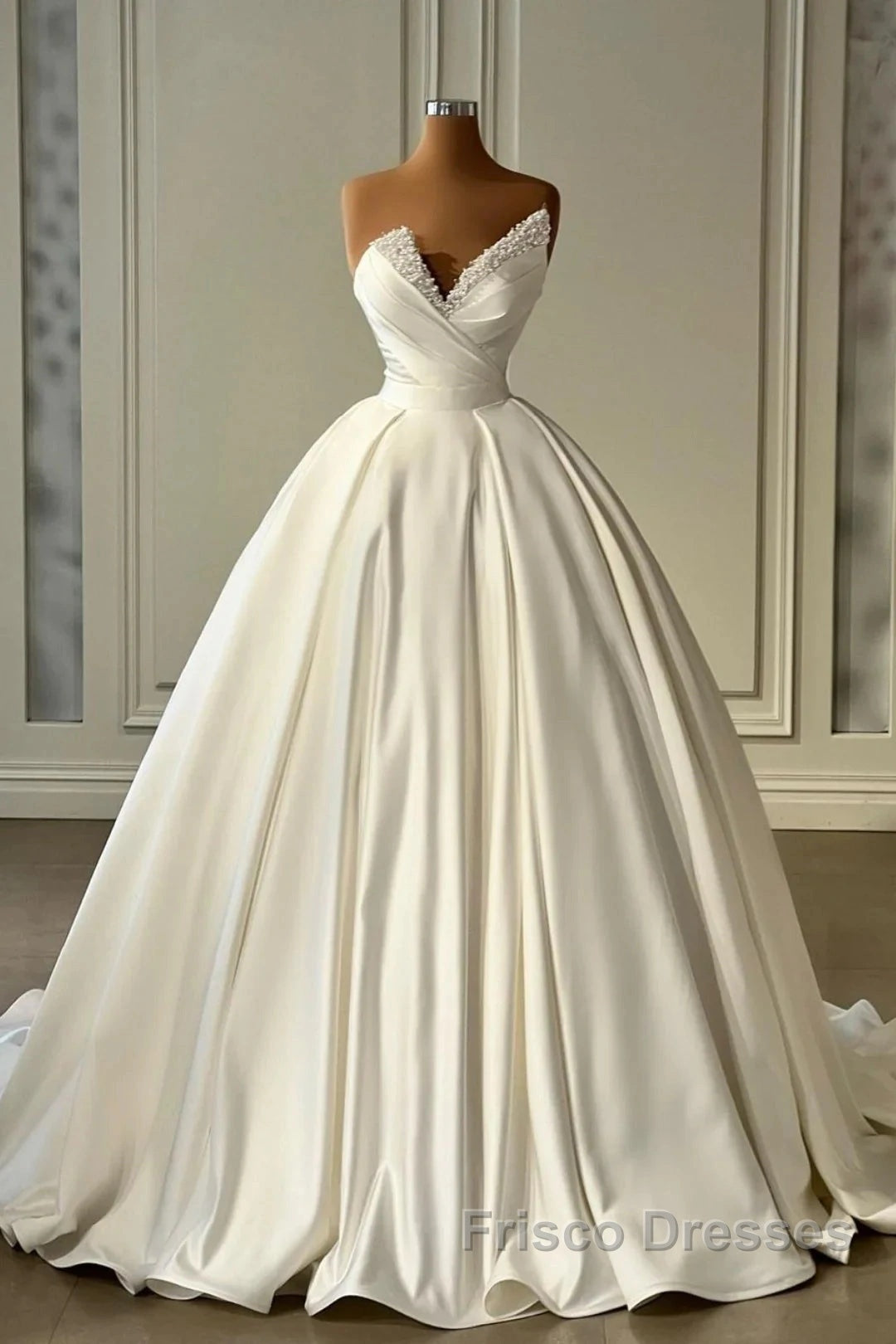 Charmeuse Sleeveless White Wedding Dress With Beading Off Shoulder Elegant Floor Length