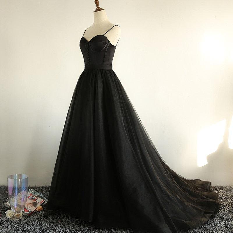 Charming Black Long Party Gowns, Black Evening Prom Dress Secondary image