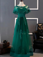 Charming Dark Green Long A-line Party Dress , Bridesmaid Dress