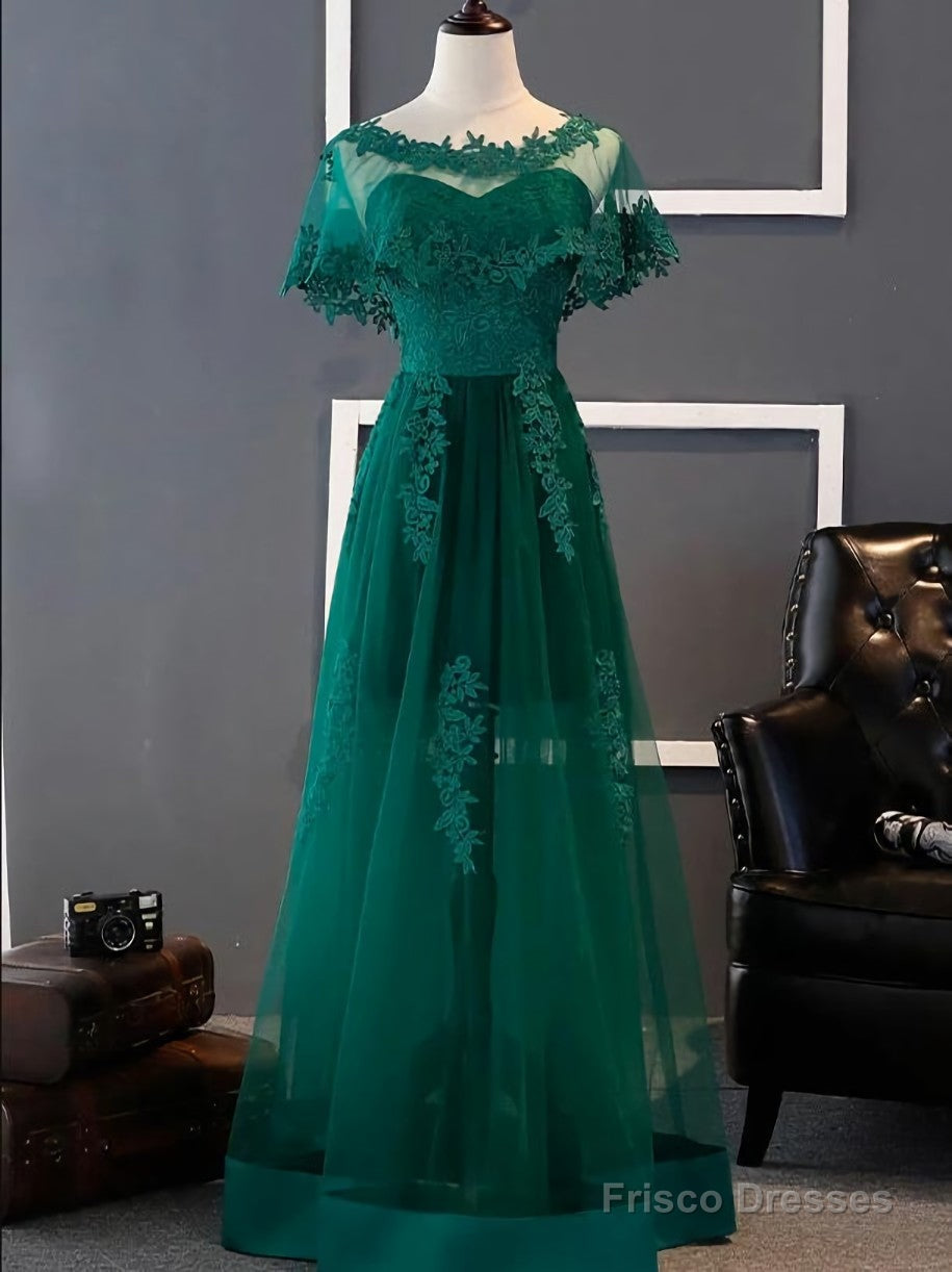 Charming Dark Green Long A-line Party Dress , Bridesmaid Dress