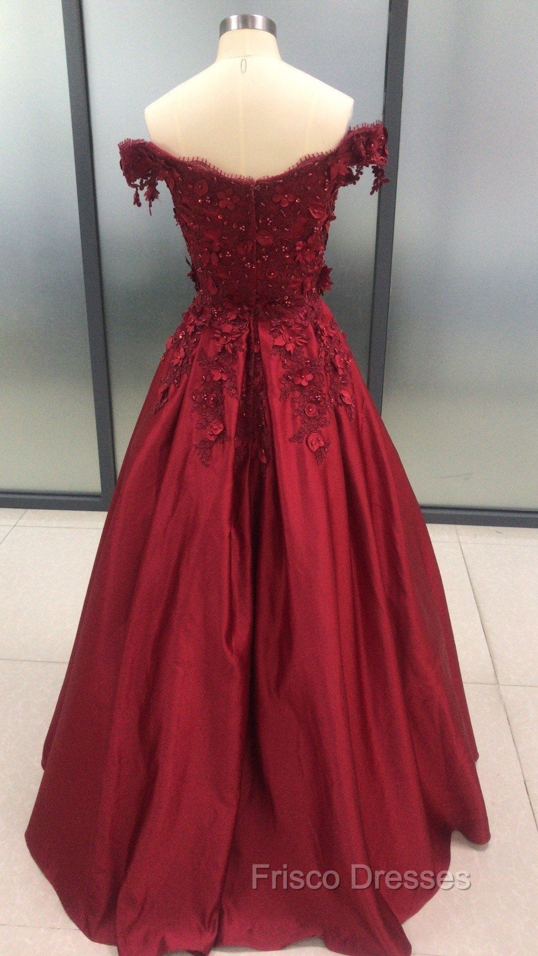 Charming Dark Red Long Sweetheart A-line Formal Prom Dress, Wine Red Evening Gown Secondary image