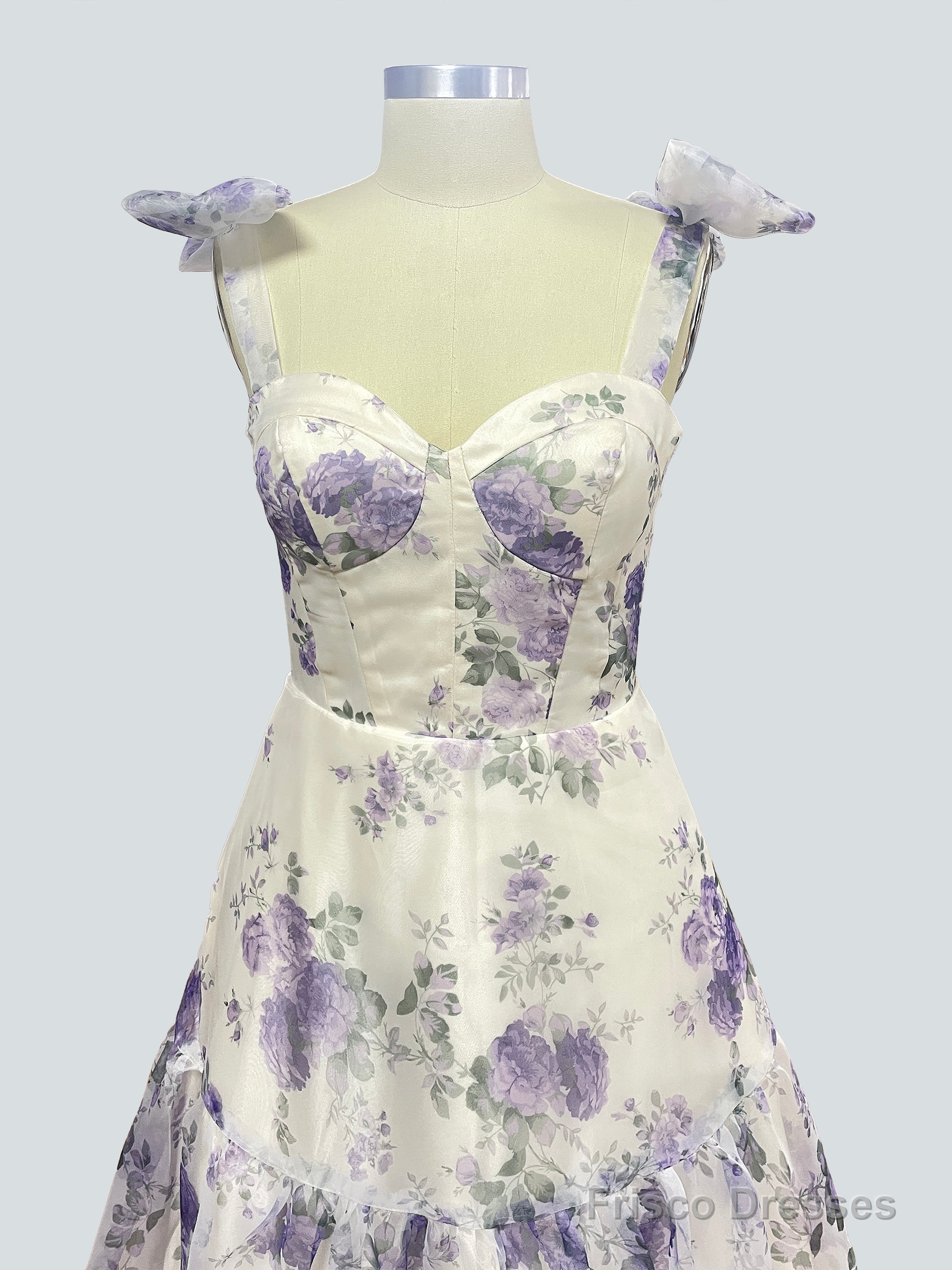 Charming Floral Long Prom Dresses